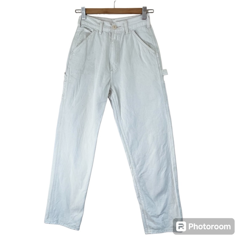 John Galt Brandy Melville Cream Denim High Rise Carpenter Jeans